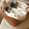 Вместительная косметичка с диагональной застежкой CosmyCase, коричневая