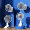 Вентилятор мини портативный Desktop Fan Multi-function аккумуляторный с прищепкой Белый RD-2227