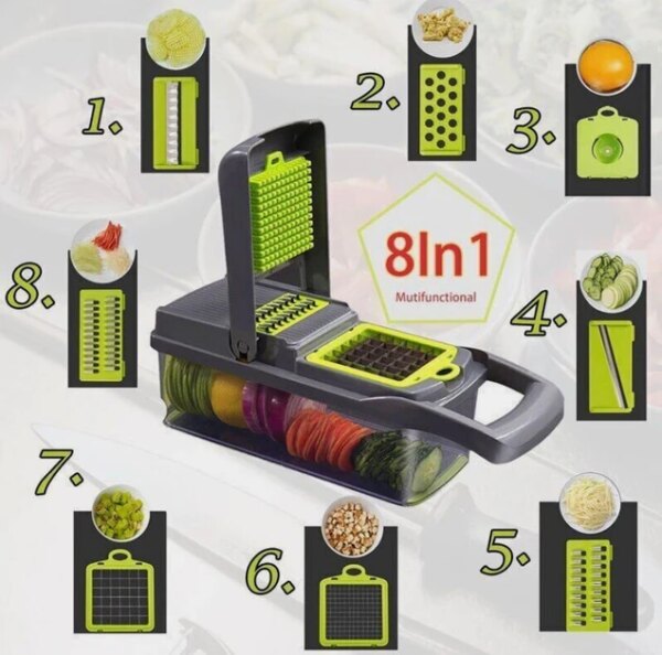 Ручной мультислайсер 14в1 Kitchen Ideas Veggie Slicer HA-347 многофункциональная овощерезка с контейнером
