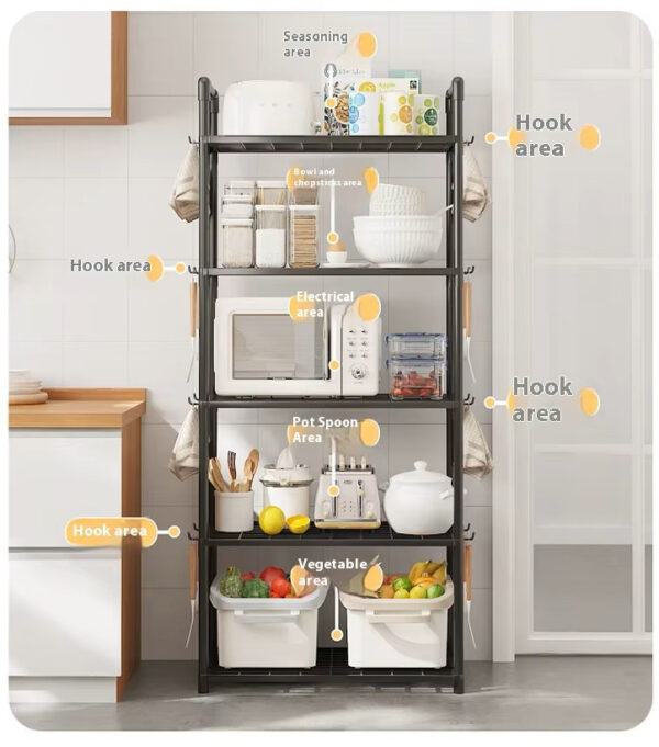 Полка стеллаж для кухни напольная на 5 ярусов 50х170х30см Storage rack XL-1330