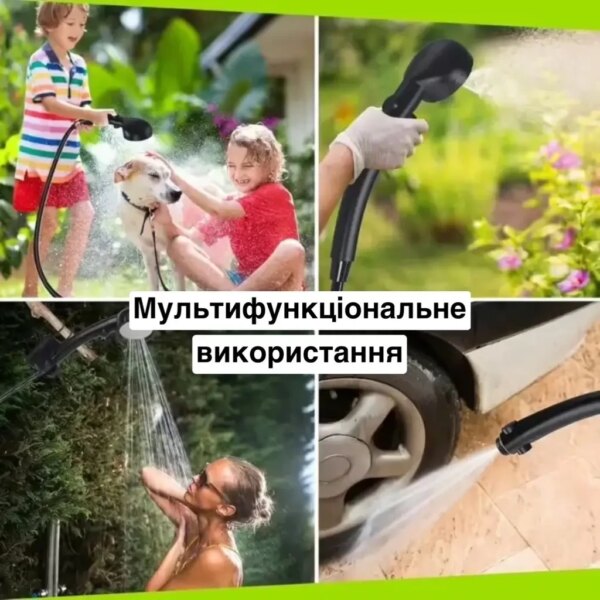 Портативный душ с насосом электрический 9000mAh полевой Lixada Походный переносной душ для туризма и дома