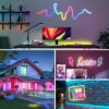 Неоновая LED RGB лента 5 м с чешуйчатым покрытием и управлением через приложение, пульт