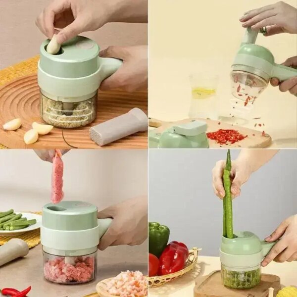 УЦЕНКА! Ручной электрический измельчитель для овощей 4 в 1 Food Chopper Catling (Плохая упаковка 3091)