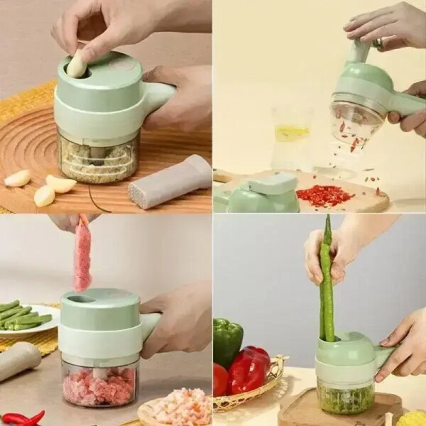 УЦЕНКА! Ручной электрический измельчитель для овощей 4 в 1 Food Chopper Catling (Повреждён контейнер 3103)