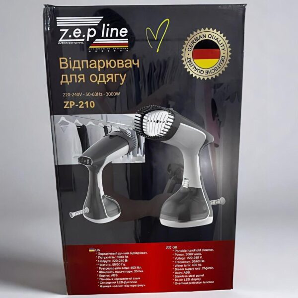 Вертикальный отпариватель Zepline ZP-210 — 3000 Вт, Серый сенсорное управление, Германия