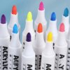 Набор ярких акриловых маркеров Acril-48 насыщенных цветов для творчества и художеальных проектов