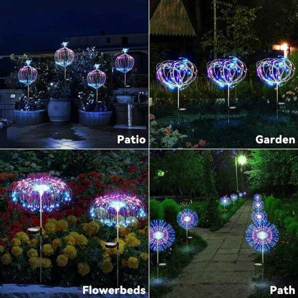 Уличные садовые фонари на солнечной батарее Фейерверк 200LED 2 шт SFK-41