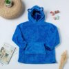 Детский плед-толстовка Huggle Hoodie «Морской бриз» (синий) — тёплый флисовый плед с рукавами и капюшоном