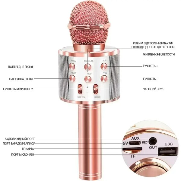 УЦЕНКА! Беспроводной караоке микрофон Wster WS-858 Bluetooth (Нет упаковки 3132)