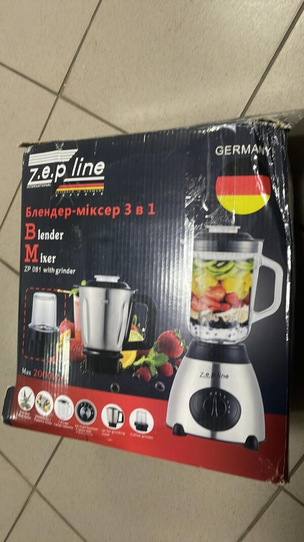 УЦЕНКА! Блендер с кофемолкой и мясорубкой со стеклянной чашей 3в1 Zepline ZP-081 (Вмятина на корпусе 3135)