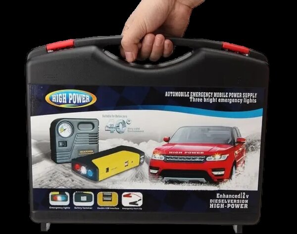 Автомобильное пускозарядное устройство с компрессором JUMPSTARTER TM15 PUMP 50800 мАч