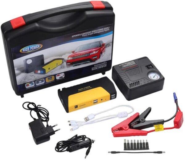 Автомобильное пускозарядное устройство с компрессором JUMPSTARTER TM15 PUMP 50800 мАч