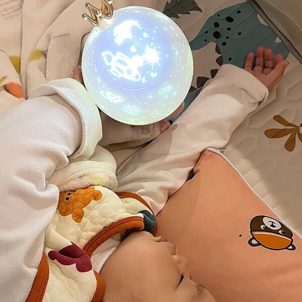 Лампа-проектор ночник с вращением 360° и 12 сменными слайдами, LED настольная декоративная