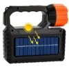 Ручной аккумуляторный светодиодный фонарь с солнечной батареей функцией PowerBank и 3 лампочками OK-718S-B