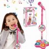 Детский микрофон на регулируемой стойке с MP3 и подсветкой. Музыкальный игровой набор караоке для детей