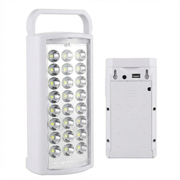 Аварийный аккумуляторный фонарь белый корпус HER-TEX HT-2626, 24 LED, USB, до 80 часов