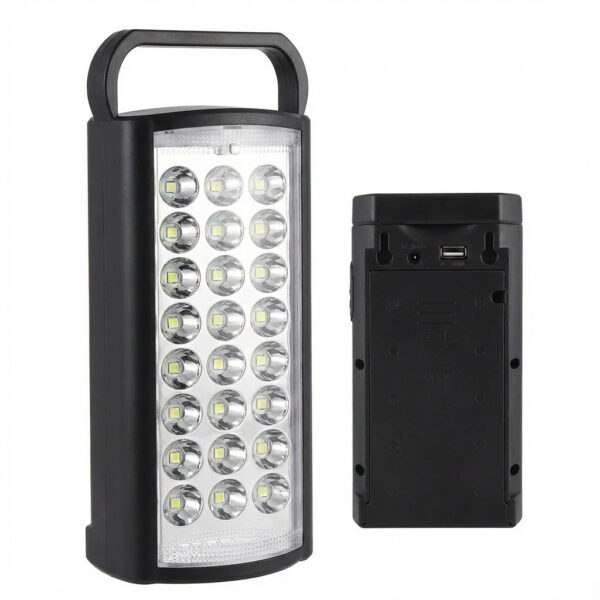LED-фонарь аккумуляторный черный корпус HER-TEX HT-2626, 24 диода, USB, до 80 часов