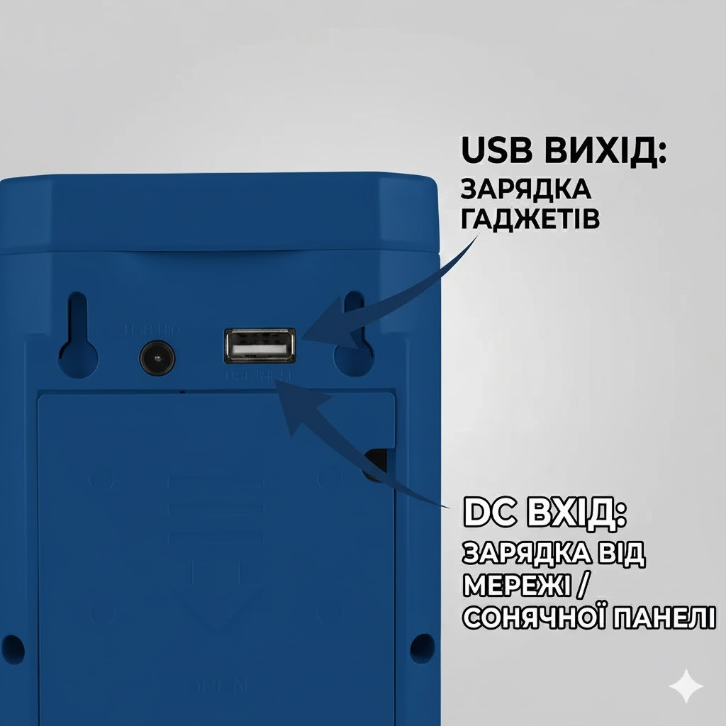 Перезаряджуваний LED-ліхтар, синій корпус HER-TEX HT-2626, 24 LED, USB, до 80 годин