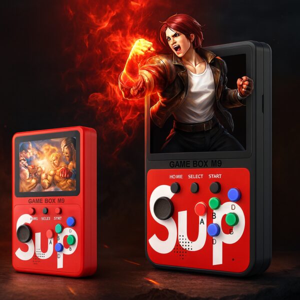 Портативная игровая приставка Sup M9, 900 игр, экран 3", аккумулятор 1200 мА·ч, для детей и взрослых, чёрная