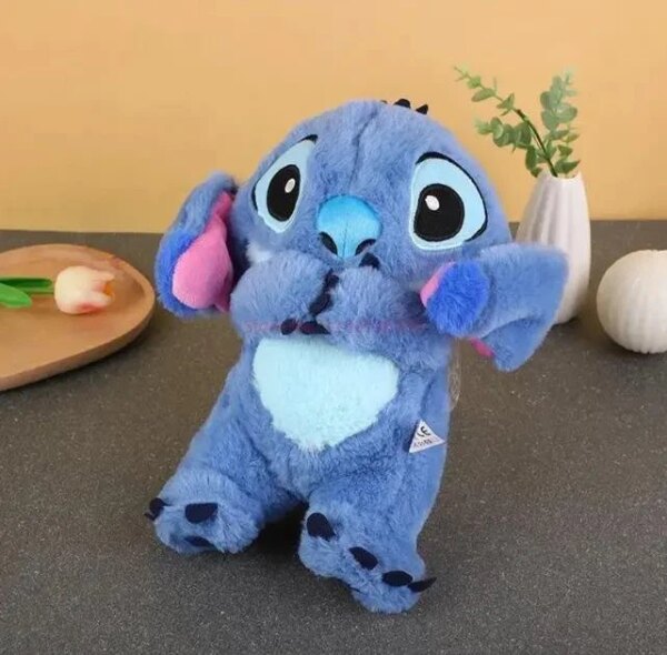 Интерактивная мягкая игрушка Soft Toys «Стич» с подсветкой, музыкой и эффектом дыхания, светится, колыбельная