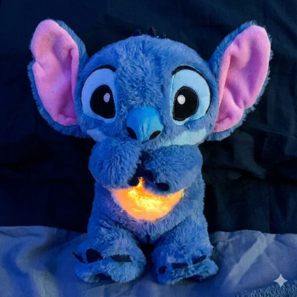 Интерактивная мягкая игрушка Soft Toys «Стич» с подсветкой, музыкой и эффектом дыхания, светится, колыбельная