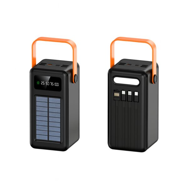 Power bank с солнечной панелью и проводами YM-636 CX 60000 mAh белый