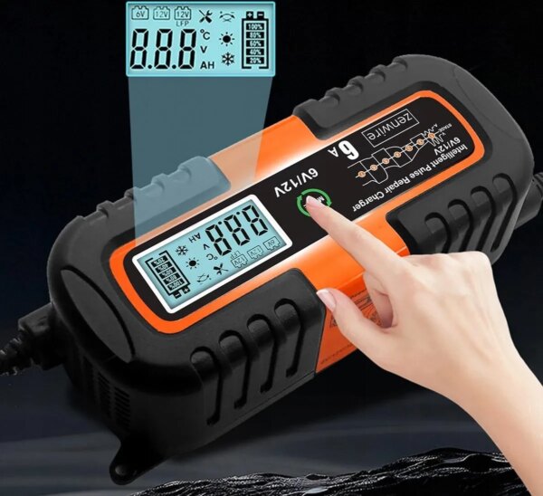 Зарядное устройство Zenwire JMD-6S, 6/12 В, 6 А, LCD, восстановление АКБ