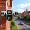 Уличная поворотная WiFi камера 12MP с обзором 360° и 3 объективами Белый