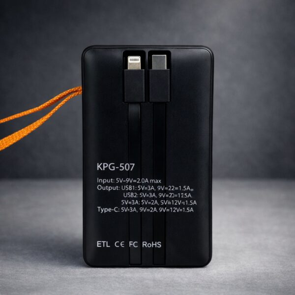 Портативная батарея KPG KPG-507 Power Bank 20000mAh 22.5W с цифровым дисплеем