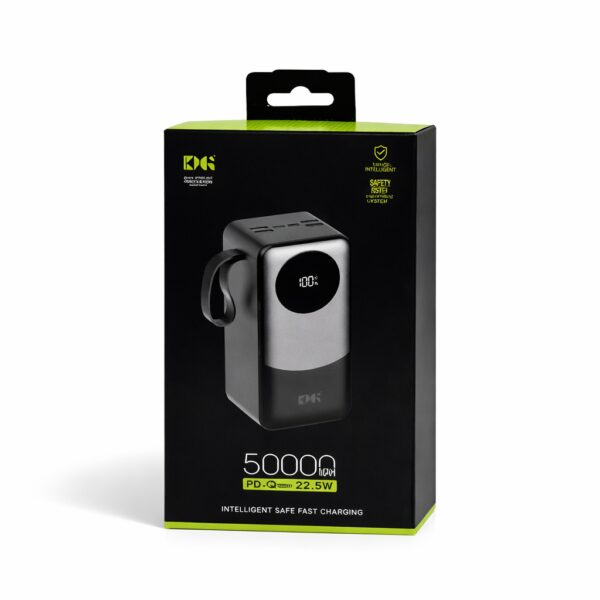 Power Bank KPG-502 50000 мА·ч с 22,5 Вт PD, 4 USB-портами и цифровым дисплеем