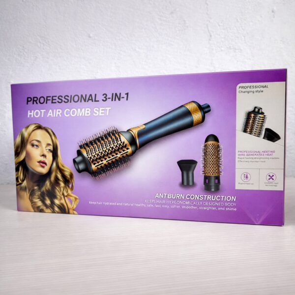 Профессиональный стайлер для волос 3-в-1 New Professional Salon - фен-щетка, выпрямитель и укладка | 600W | 4 режима нагрева
