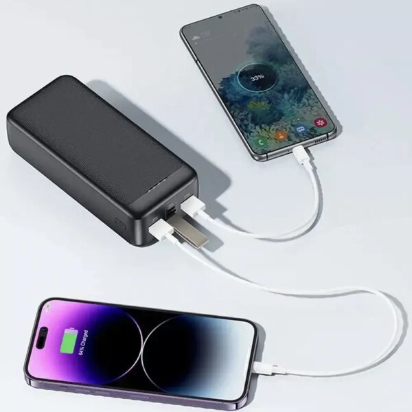 Повербанк Awei J111B 50000 mAh, 22.5W - портативный внешний аккумулятор с быстрой зарядкой, 3 выхода, Li-Pol, черный