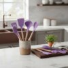 Набор силиконовых кухонных принадлежностей 19 предметов Серый Kitchen Set Кухонный набор с досточкой
