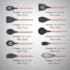 Набор силиконовых кухонных принадлежностей 19 предметов Серый Kitchen Set Кухонный набор с досточкой