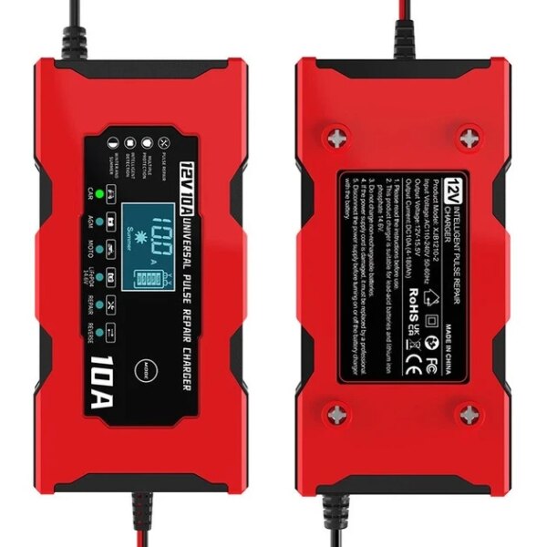 Зарядное устройство для автомобильного аккумулятора RIAS XJB1210-2 12V 10A с дисплеем (для свинцовых аккумуляторов)