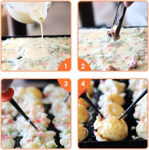 Электрическая такоячница RAF R.527Takoyaki Maker для приготовления пончиков, кейк-попсов и мясных шариков (18 ячеек) антипригарная