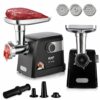Мясорубка электрическая RAF R3362 1000 Вт мощная с реверсом 3 решетки насадка для колбас кеббе защита от перегрузки производительн