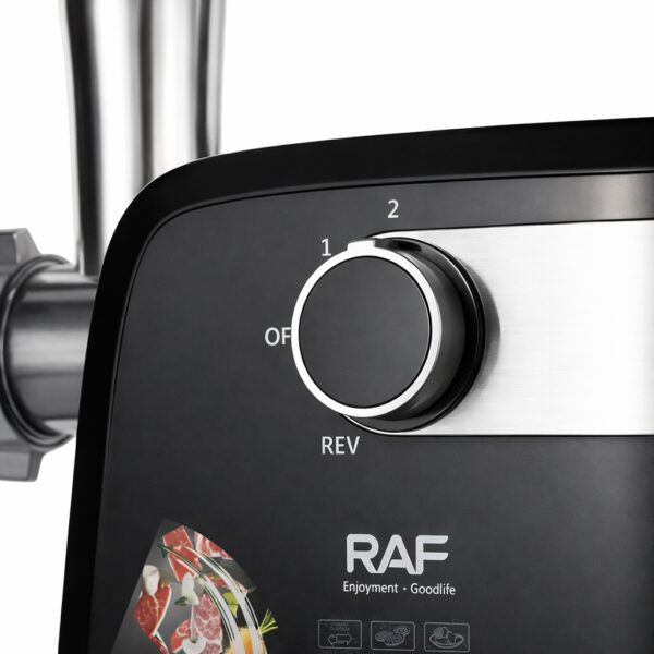 Мясорубка электрическая RAF R3362 1000 Вт мощная с реверсом 3 решетки насадка для колбас кеббе защита от перегрузки производительн