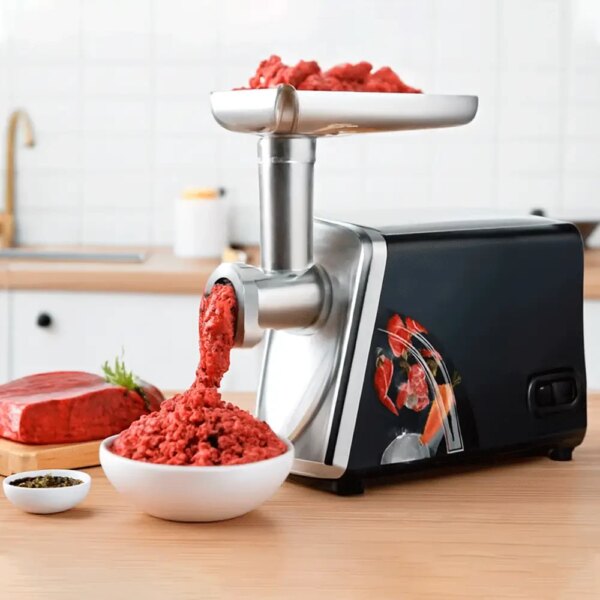 Электрическая мясорубка RAF R.3383 2500 Вт с соковыжималкой и насадками для колбас, 3 в 1 для дома