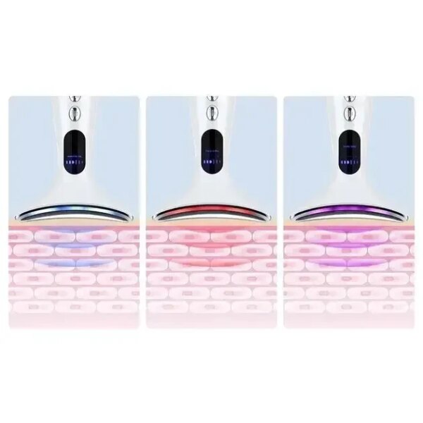 Многофункциональный микротоковый лифтинг-массажер для лица и шеи Neck Beauty Device с LED-терапией (7 цветов) и прогревом