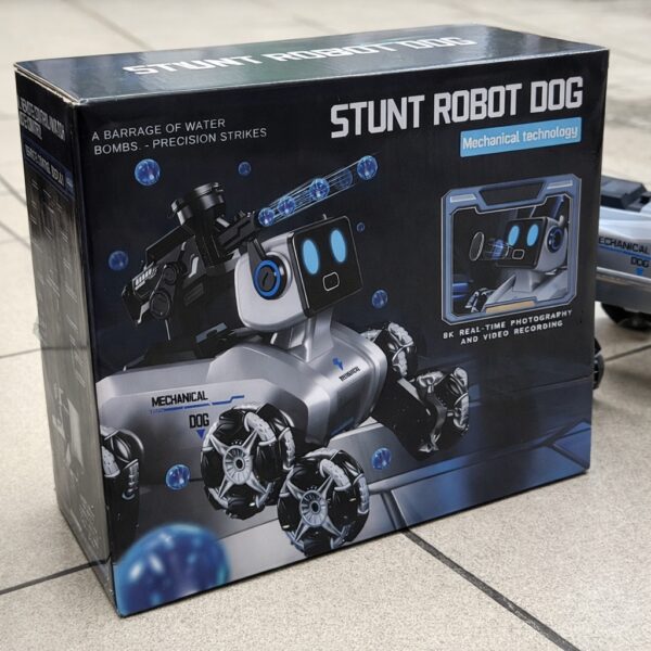 Робот-собака Stunt Robot Dog H29-1 на радиоуправлении с LED-подсветкой и 8 колесами Mecanum