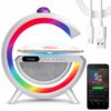 Лампа-ночник с беспроводной зарядкой, Bluetooth-колонкой и RGB LED подсветкой 15Вт + дискокуля, YN-2366
