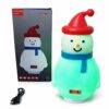 Детский аккумуляторный ночник-Снеговик с RGB-подсветкой, Bluetooth-колонкой и функцией часов