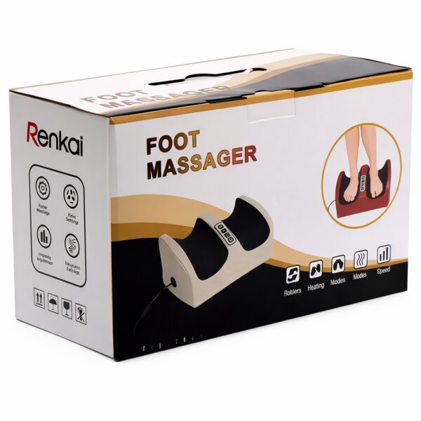 Массажер для ног Renkai Foot Massager роликовый с подогревом, 3 режима, для снятия усталости
