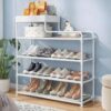 Металлическая обувница-этажерка для обуви Shoe Rack — полка для прихожей, компактная и прочная