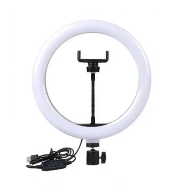 Кольцевая LED лампа 30 см QX-260 с держателем для телефона, USB, регулируемой яркостью и цветовой температурой