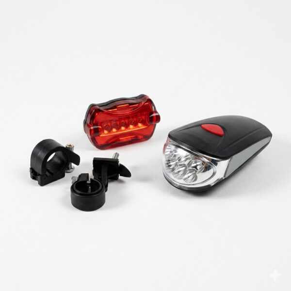Велофара передняя + Задний стоп KK-760 | Комплект велосипедного света (7+5 LED / 5 режимов)