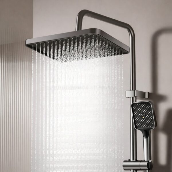 Смеситель для ванной комнаты с душевым гарнитуром Shower Set YLN16001H, черный матовый