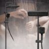 Смеситель для ванной комнаты с душевым гарнитуром Shower Set YLN16001H, черный матовый