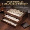 Шкатулка-органайзер для хранения украшений 3-ярусная "Дерево" с прозрачной крышкой и бархатной отделкой ND 293